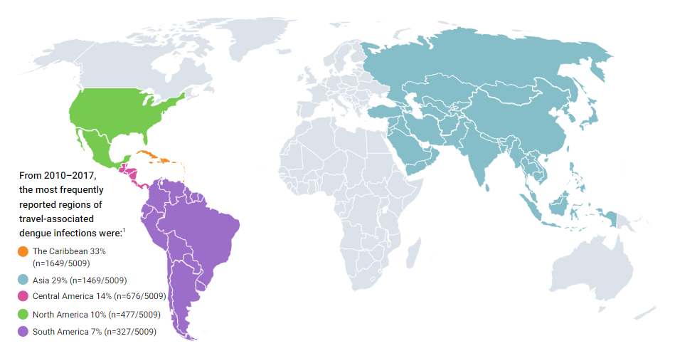 Dengue around the world map